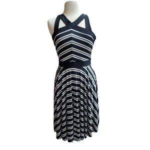 I.N.C. International Concepts White Black Striped Strap Dress